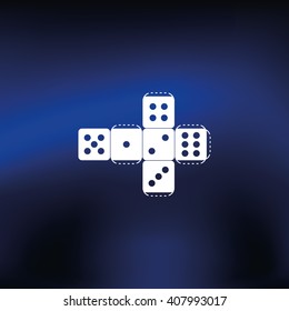 Paper dice template icon.