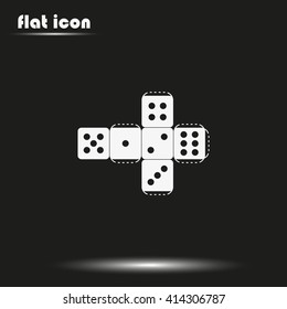 Paper dice template icon.