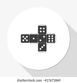 Paper dice template icon.