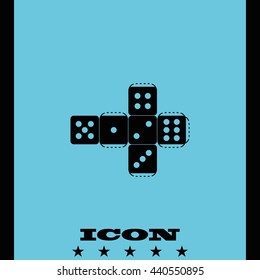 Paper dice template icon.