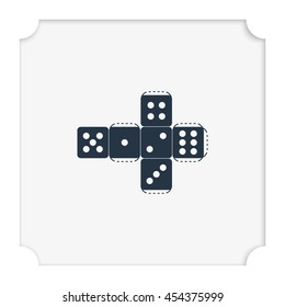 Paper dice template icon.