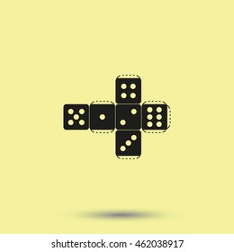 Paper dice template icon.