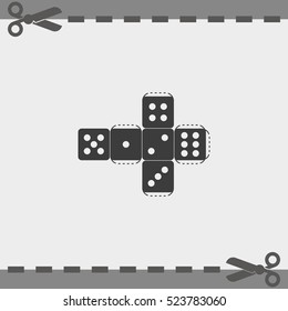 Paper dice template icon.