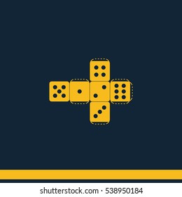 Paper dice template icon.