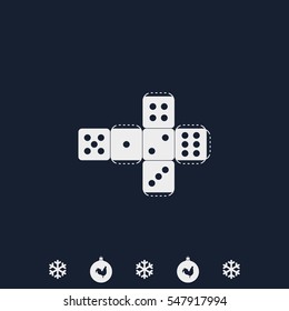 Paper dice template icon.