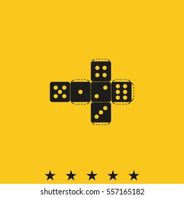 Paper dice template icon.