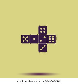 Paper dice template icon.