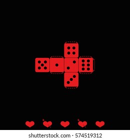 Paper dice template icon.