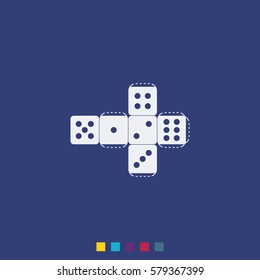 Paper dice template icon.