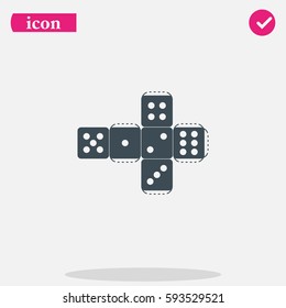 Paper dice template icon.