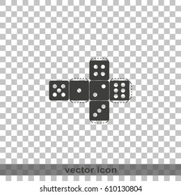 Paper dice template icon.