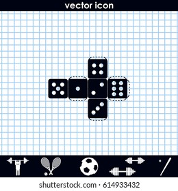 Paper dice template icon.