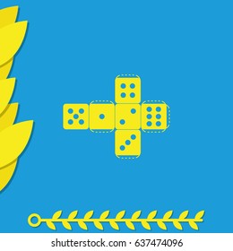 Paper dice template icon.