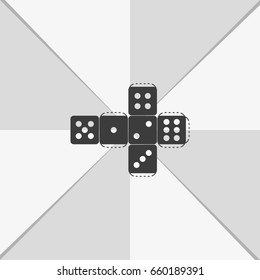 Paper dice template icon.
