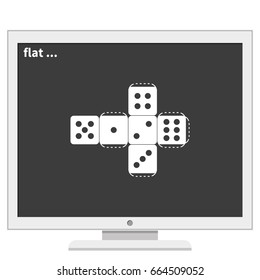 Paper dice template icon.