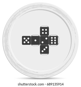 Paper dice template icon.