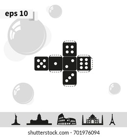 Paper dice template icon.