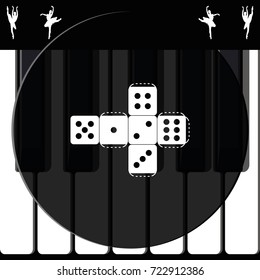Paper dice template icon.