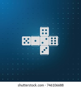 Paper dice template icon.