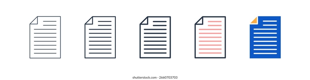 Paper different style icons set vector illustration.