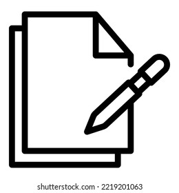 Paper digital pen icon outline vector. Pad stylus. Draw signature