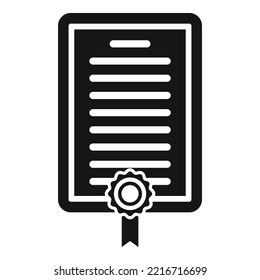 Paper diploma icon simple vector. Book final. Write test