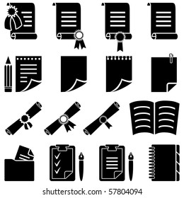 Paper Diploma And Sheet Set (vector, CMYK)