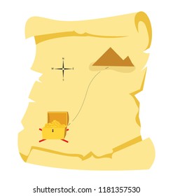 
A paper direction depicting treasure map 
