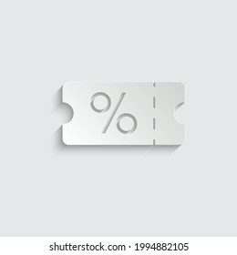 paper discount coupon icon vector. sale percent  sign