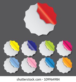 Paper Discount labels with different corner. vector illustration