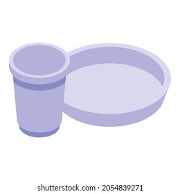 Paper dishes icon. Isometric of Paper dishes vector icon for web design isolated on white background