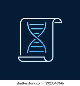 Paper with DNA sign vector concept outline colored icon on dark background
