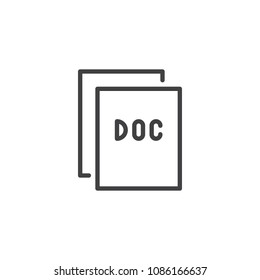 Paper doc outline icon. linear style sign for mobile concept and web design. Documents simple line vector icon. Symbol, logo illustration. Pixel perfect vector graphics