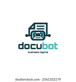 paper document bot logo vector