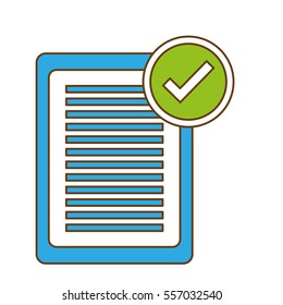 paper document with check mark  icon image vector illustration design 