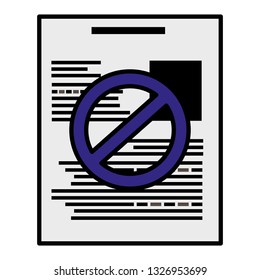 paper document with denied symbol