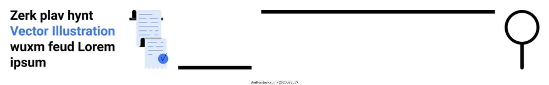Paper document featuring text and graphs, next to a magnifying glass. Ideal for analytical projects, educational materials, business reports, SEO, data inspection, digital marketing, learning