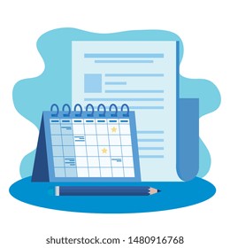 paper document file with calendar