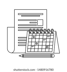 paper document file with calendar