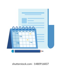 paper document file with calendar