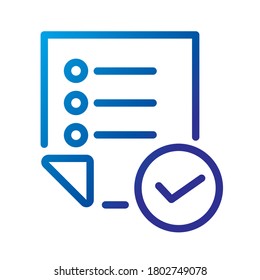 archivo de documento de papel con símbolo de comprobación estilo de gradiente icono de ilustración vectorial