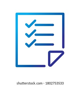 paper document file with checklist gradient style icon vector illustration design
