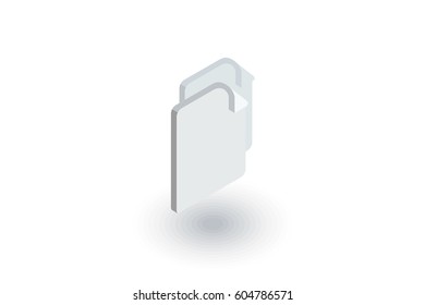paper document, file copy isometric flat icon. 3d vector colorful illustration. Pictogram isolated on white background