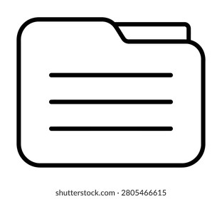 Paper document file folder vector icon. Office archive organization, data storage and file management symbol.