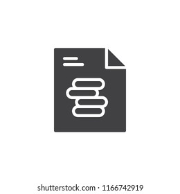 Paper Document File vector icon. filled flat sign for mobile concept and web design. Statistic graph bars simple solid icon. Symbol, logo illustration. Pixel perfect vector graphics