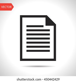 Paper document file vector icon. Office flat pictogram illustartion