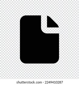 Paper document filled icon in transparent background, basic app and web UI bold line icon, EPS10