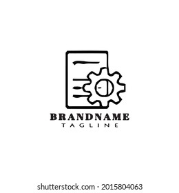 paper document with gear logo icon design vector modern vector illustration