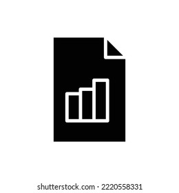 Paper document glyph icon illustration with chart. icon related to report document. Simple vector design editable. Pixel perfect at 32 x 32