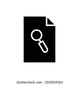 Paper document glyph icon illustration with search. icon related to search document, search file. Simple vector design editable. Pixel perfect at 32 x 32